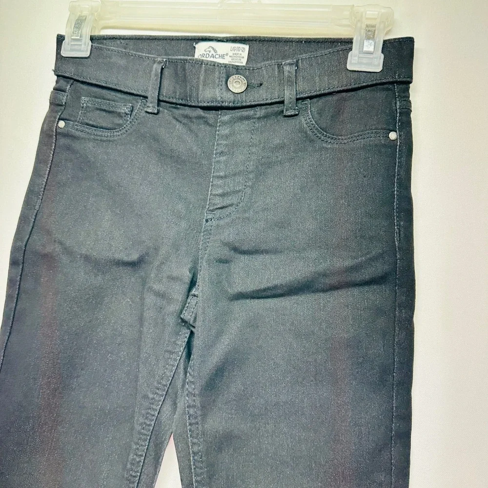 Jordache Black Straight Leg Pull‎ On Skinny Jeans Jeggings Girls Large (10-12)